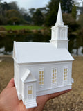 Miniature White HO-Scale Stars Hollow Church Victorian Built Assembled