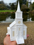 Miniature White HO-Scale Stars Hollow Church Victorian Built Assembled