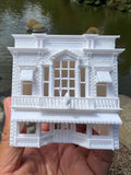 Small Miniature N-Scale Victorian Main Street Castle Bookstore Shop Assembled White 1:160 by Gold Rush Bay