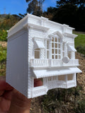 Small Miniature N-Scale Victorian Main Street Castle Bookstore Shop Assembled White 1:160 by Gold Rush Bay