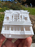 Small Miniature N-Scale Victorian Main Street Castle Bookstore Shop Assembled White 1:160 by Gold Rush Bay