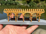 Assembled COLOR Gold Rush Bay HO-Scale Miniature Arched Train Station Platform 1/87 Built