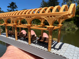 Assembled COLOR Gold Rush Bay HO-Scale Miniature Arched Train Station Platform 1/87 Built