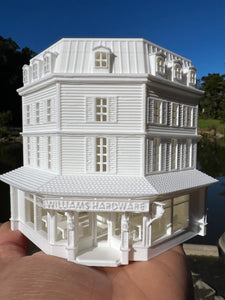 Miniature White HO-Scale Stars Hollow Luke’s Diner Williams Hardware Store Victorian Built Assembled Including Interiors