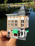 Small COLOR Miniature N-Scale Stars Hollow Taylor Doose’s Corner Market Victorian Built Assembled