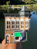 Small COLOR Miniature N-Scale Stars Hollow Taylor Doose’s Corner Market Victorian Built Assembled