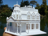 Miniature N-Scale Victorian World Main Street Emporium 3 Shop Assembled White 1:160 by Gold Rush Bay