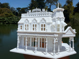 Miniature N-Scale Victorian World Main Street Emporium 3 Shop Assembled White 1:160 by Gold Rush Bay