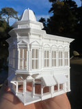 Small Miniature White N-Scale Stars Hollow Doose’s Corner Market Victorian Built Assembled