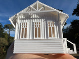 Small Miniature White N-Scale Stars Hollow Miss Patty’s Ballet School Barn Built Assembled