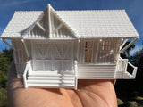 Small Miniature White N-Scale Stars Hollow Miss Patty’s Ballet School Barn Built Assembled