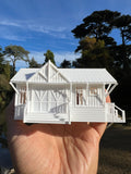 Small Miniature White N-Scale Stars Hollow Miss Patty’s Ballet School Barn Built Assembled