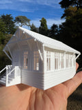 Small Miniature White N-Scale Stars Hollow Miss Patty’s Ballet School Barn Built Assembled