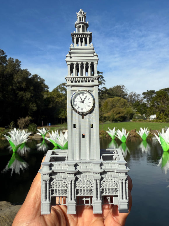 Miniature Working Clock Tower N (1/160) Scale for train models Gray ...
