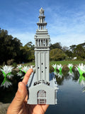 Miniature Working Clock Tower N (1/160) Scale for train models Gray