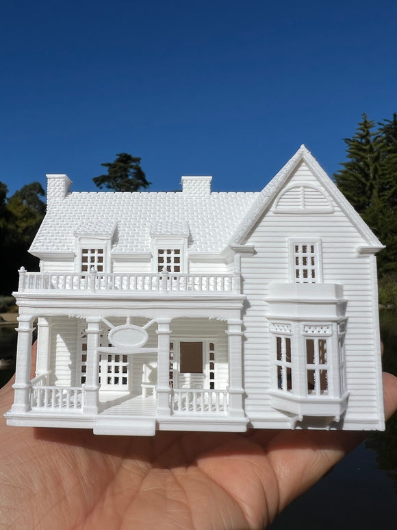 Small Miniature White N-Scale Stars Hollow Kim’s Antiques Store Victorian model Built Assembled