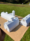 Miniature White HO-Scale Yellowstone Barns Built Assembled Old West #11