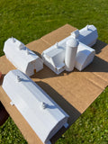 Miniature White HO-Scale Yellowstone Barns Built Assembled Old West #11