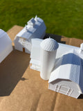 Miniature White HO-Scale Yellowstone Barns Built Assembled Old West #11