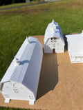 Miniature White HO-Scale Yellowstone Barns Built Assembled Old West #11