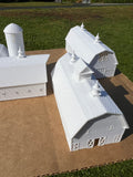 Miniature White HO-Scale Yellowstone Barns Built Assembled Old West #11