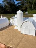 Miniature White HO-Scale Yellowstone Barns Built Assembled Old West #11