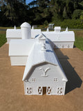 Miniature White HO-Scale Yellowstone Barns Built Assembled Old West #11