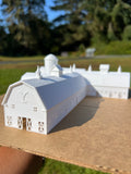 Miniature White HO-Scale Yellowstone Barns Built Assembled Old West #11