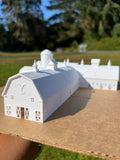 Miniature White HO-Scale Yellowstone Barns Built Assembled Old West #11