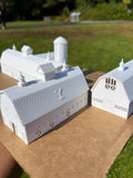 Miniature White HO-Scale Yellowstone Barns Built Assembled Old West #11