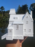 Miniature Small White N-Scale Beetlejuice Maitland House Classic Victorian Mansion Built Assembled