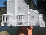 Miniature Small White N-Scale Beetlejuice Maitland House Classic Victorian Mansion Built Assembled