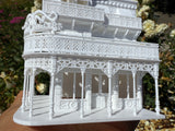 Miniature N-Scale Victorian World Main Street Uptown Jewelers1 Shop Assembled White 1:160 by Gold Rush Bay