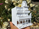 Miniature N-Scale Victorian World Main Street Uptown Jewelers1 Shop Assembled White 1:160 by Gold Rush Bay