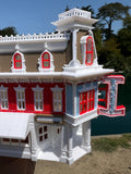 COLOR Miniature HO-Scale Victorian Main Street Blue Ribbon Bakery Assembled White 1:87 by Gold Rush Bay
