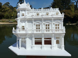 Miniature N-Scale Victorian World Main Street Vicky’s Restaurant Shop Assembled White 1:160 by Gold Rush Bay