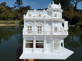 Miniature N-Scale Victorian World Main Street Vicky’s Restaurant Shop Assembled White 1:160 by Gold Rush Bay