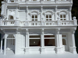 Miniature N-Scale Victorian World Main Street Vicky’s Restaurant Shop Assembled White 1:160 by Gold Rush Bay