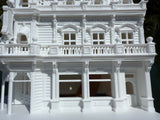 Miniature N-Scale Victorian World Main Street Vicky’s Restaurant Shop Assembled White 1:160 by Gold Rush Bay