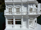 Miniature N-Scale Victorian World Main Street Vicky’s Restaurant Shop Assembled White 1:160 by Gold Rush Bay
