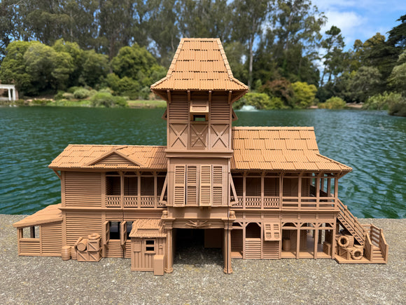 Miniature Extra Large 1/24 Scale 20 Inch Tall Brown Jungle Navigation Theme Park Attraction Cruise building