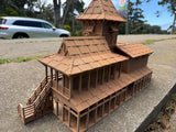 Miniature Extra Large 1/24 Scale 20 Inch Tall Brown Jungle Navigation Theme Park Attraction Cruise building