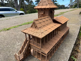 Miniature Extra Large 1/24 Scale 20 Inch Tall Brown Jungle Navigation Theme Park Attraction Cruise building