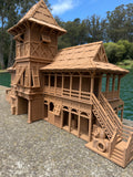 Miniature Extra Large 1/24 Scale 20 Inch Tall Brown Jungle Navigation Theme Park Attraction Cruise building