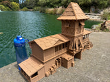 Miniature Extra Large 1/24 Scale 20 Inch Tall Brown Jungle Navigation Theme Park Attraction Cruise building