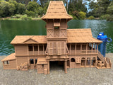 Miniature Extra Large 1/24 Scale 20 Inch Tall Brown Jungle Navigation Theme Park Attraction Cruise building