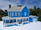 Small COLOR N-Scale Lorelai House plus Garage Victorian Mansion Built Assembled