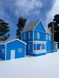 Small COLOR N-Scale Lorelai House plus Garage Victorian Mansion Built Assembled
