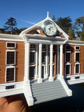 Color Miniature N-Scale Hill Valley Courthouse Built WORKING Clock Tower Deskclock