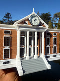 Color Miniature N-Scale Hill Valley Courthouse Built WORKING Clock Tower Deskclock
